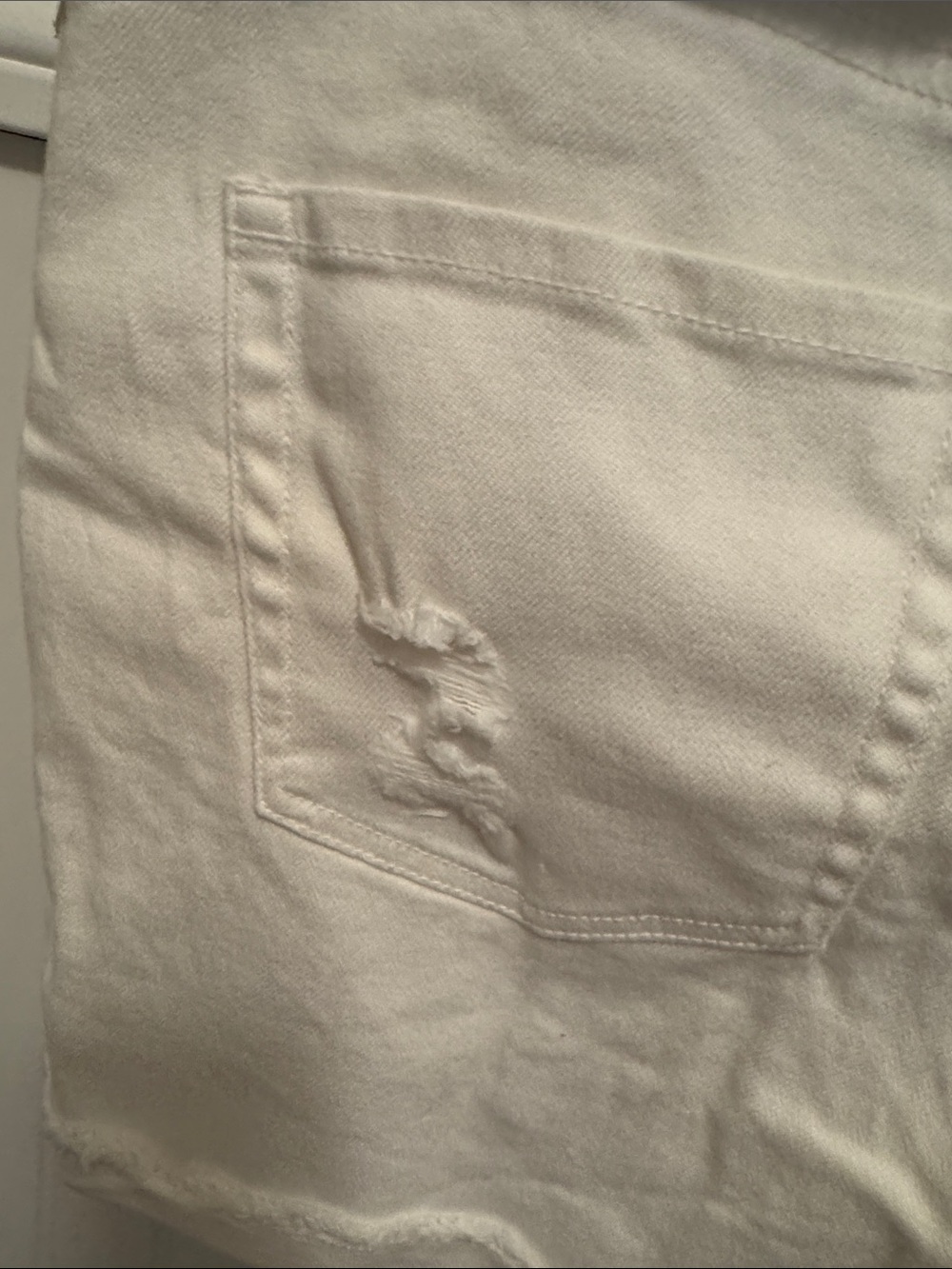 Maurices Cream Denim Shorts with Black Patterned Waist Tie - Picture 6 of 9